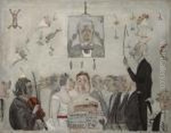 Au Conservatoire
Signe Et Dedicace 'au Futur Oil Painting by James Ensor