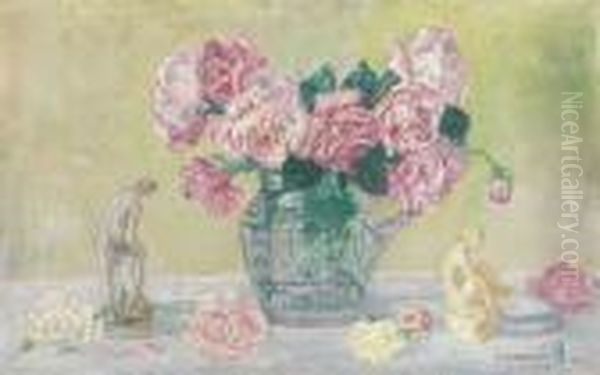 Roses Et Tanagras Oil Painting by James Ensor