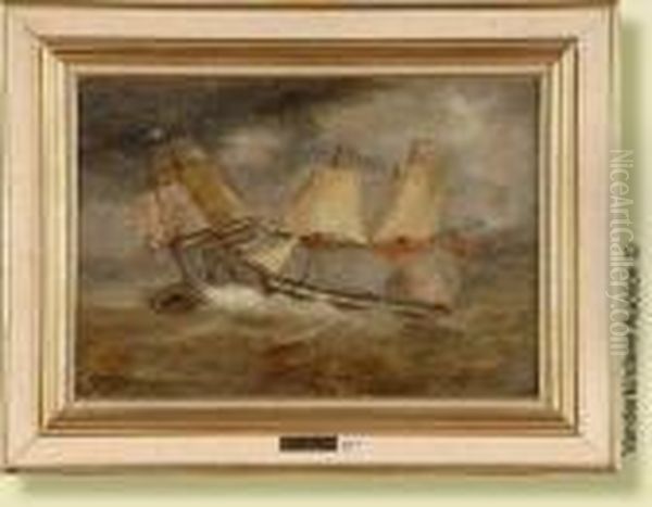 Combat Naval Entre Francais Etanglais Oil Painting by James Ensor