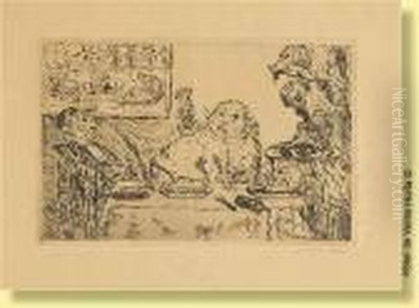 La Gourmandise Oil Painting by James Ensor