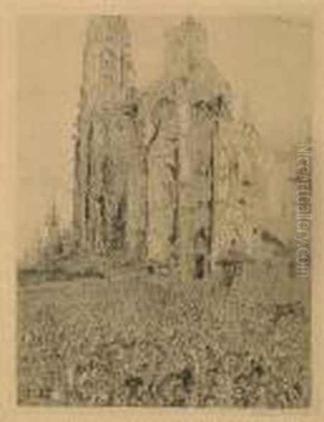 La Cathedrale (2ieme Planche) (1896) Oil Painting by James Ensor