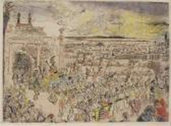 Triomphe Romain (1889) Oil Painting by James Ensor