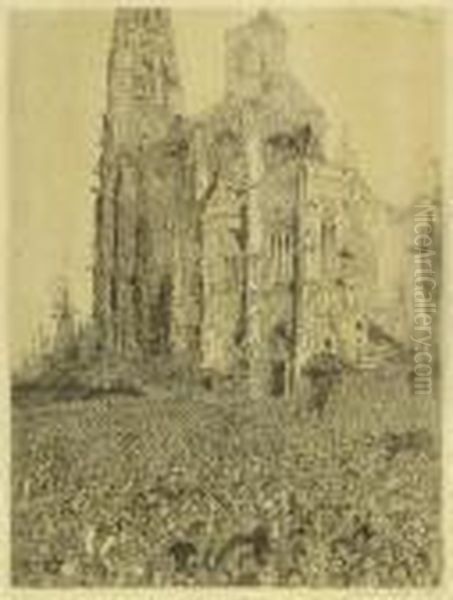 La Cathedrale. Deuxieme Planche Oil Painting by James Ensor