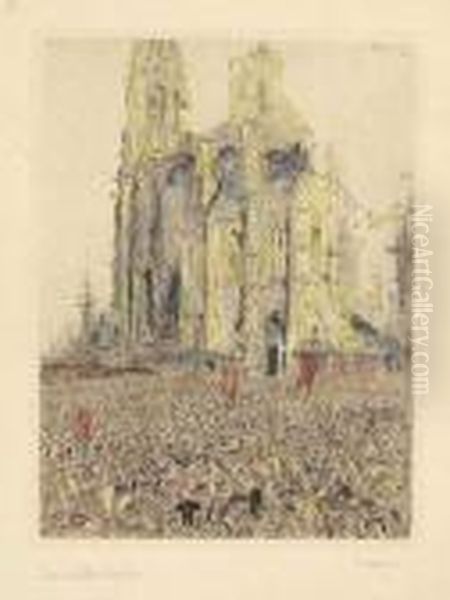 La Cathedrale (1896) 2e Plaat Oil Painting by James Ensor