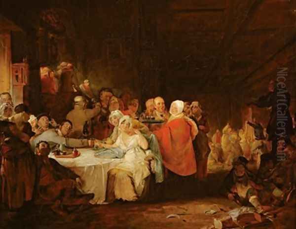 A Scotch Wedding 1811 Oil Painting by William Home Lizars