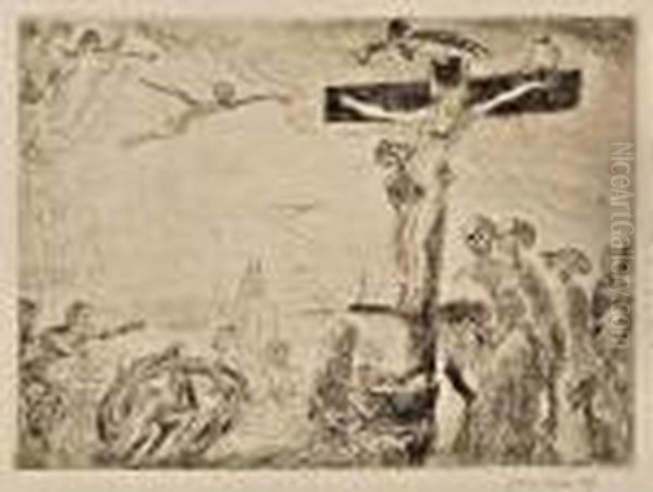 Le Christ Tourmente Par Les Demons Oil Painting by James Ensor