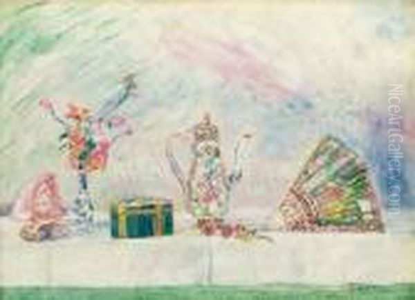 Porcelaines Et Eventail Oil Painting by James Ensor