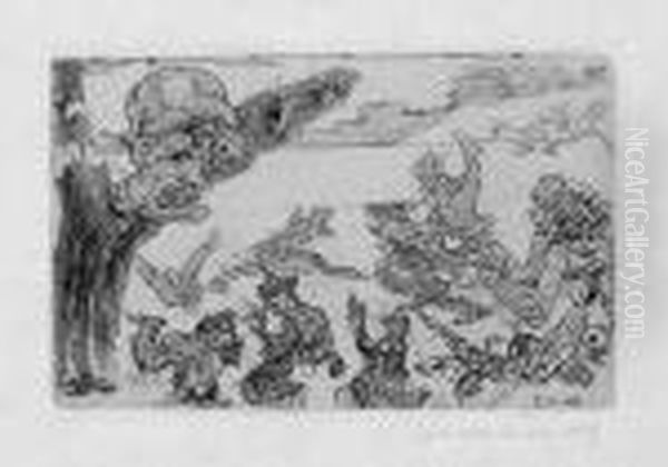 Le Fantome Oil Painting by James Ensor