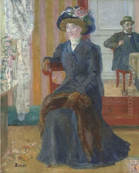 Nos Deux Portraits Oil Painting by James Ensor