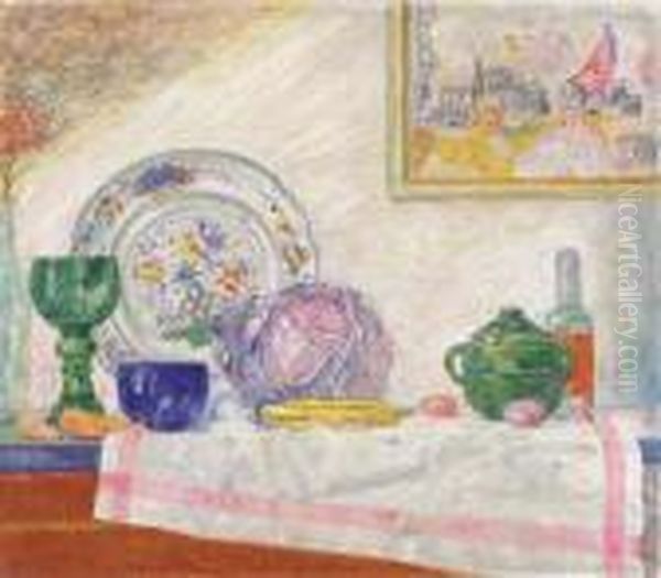 Nature Morte Au Chou Rouge - Still Life With Red Cabbage Oil Painting by James Ensor