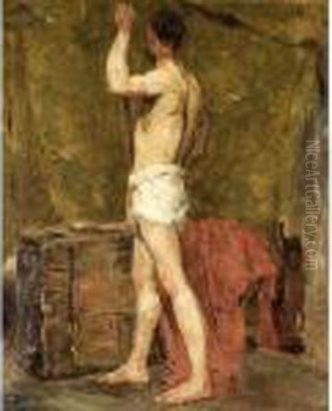 Figure Study Of A Standing Man Oil Painting by James Ensor