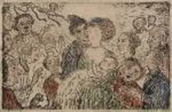 L'envie, From Les Peches Capitaux Oil Painting by James Ensor