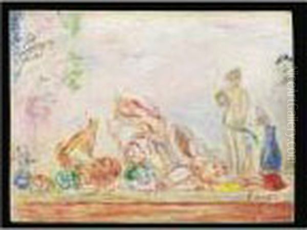 Coquillages, Tangara Et Vase Oil Painting by James Ensor