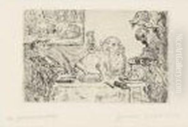 La Gourmandise Oil Painting by James Ensor