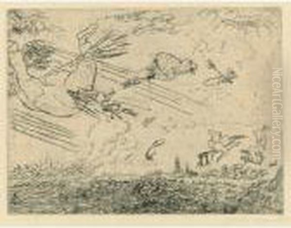 Wizards In A Squall (t. 52) Oil Painting by James Ensor