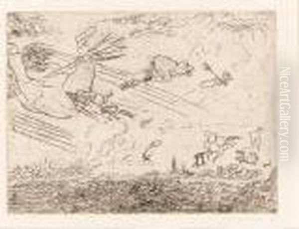 Wizards In A Squall (t. 52) Oil Painting by James Ensor