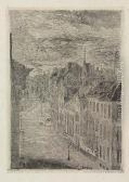 Two Etchings. Steamboats<</b> Oil Painting by James Ensor