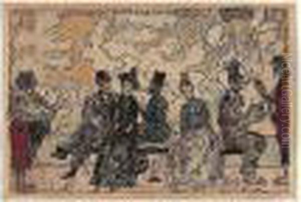 Peste Dessous, Peste Dessus, Peste Partout (e.132) Oil Painting by James Ensor