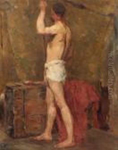 Figure Study Of A Standing Man Oil Painting by James Ensor