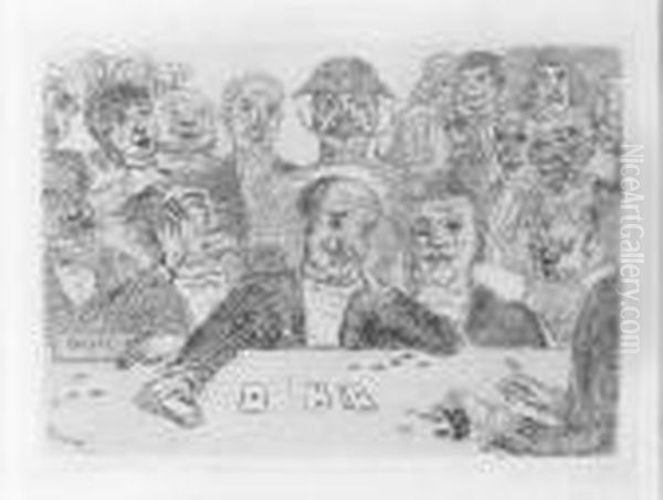 The Gamblers Oil Painting by James Ensor