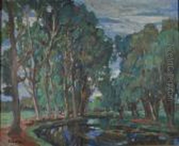 Bord De Riviere Dans L'eure Et Loir Oil Painting by Henri Epstein