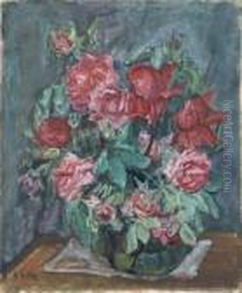 Bouquet De Fleurs Oil Painting by Henri Epstein