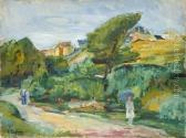 Paysage Avec Promeneuse Oil Painting by Henri Epstein