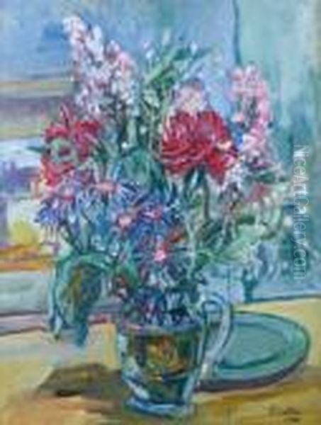 Grand Vase De Fleurs Oil Painting by Henri Epstein