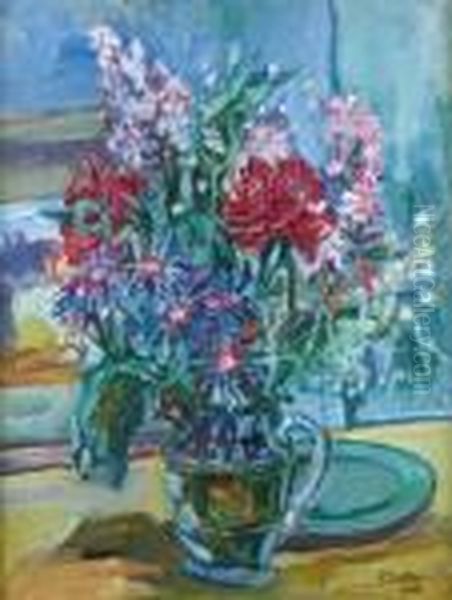 Grand Vase De Fleurs Oil Painting by Henri Epstein