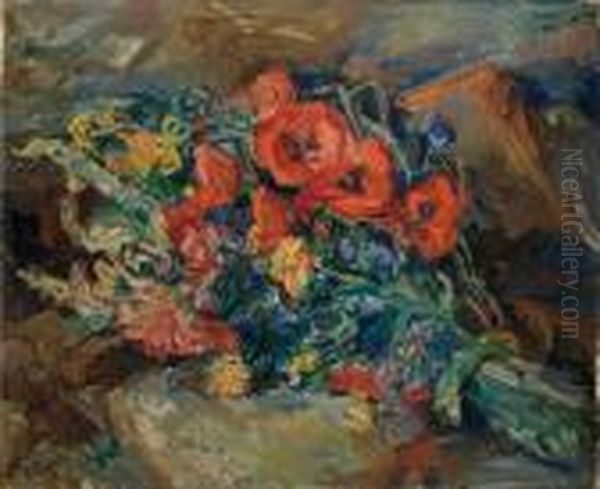 Still Life With Flowers Oil Painting by Henri Epstein