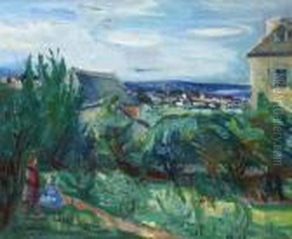 Village En Bord De Mer Oil Painting by Henri Epstein