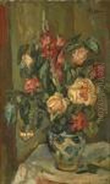 Bouquet Of Flowers Oil Painting by Henri Epstein