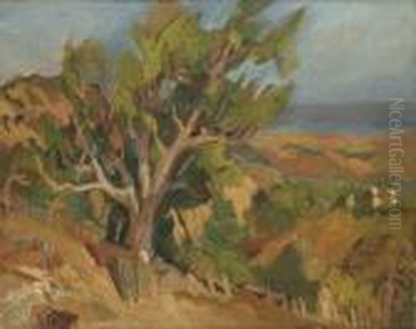 Mediteranean Landscape With Figures Oil Painting by Henri Epstein