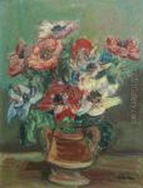 Bouquet De Fleurs Oil Painting by Henri Epstein