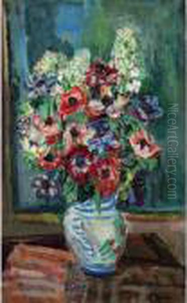 Vase Des Fleurs Oil Painting by Henri Epstein