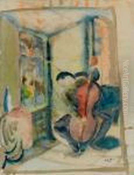 The Cello Player Oil Painting by Henri Epstein