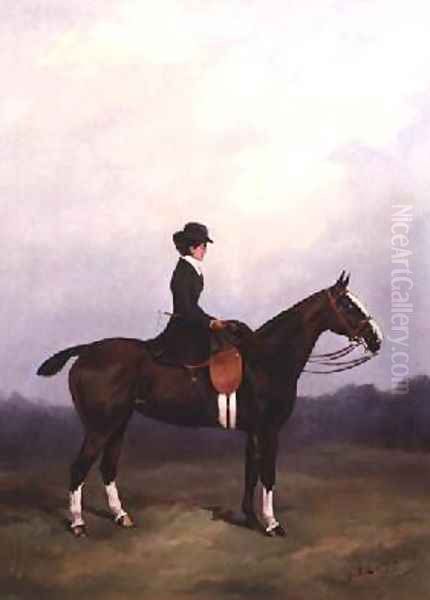 Lady Riding Side-saddle Oil Painting by Henry Frederick Lucas-Lucas