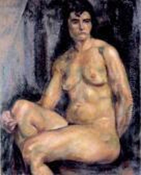 Akt Siedzacej Kobiety, Ok. 1920 Oil Painting by Henri Epstein