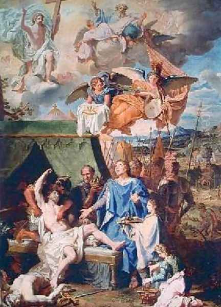 St Louis Curing the Sufferers of Scrofula Oil Painting by Louis Licherie de Beuron