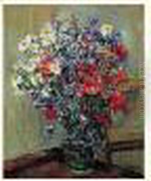 Bouquet De Fleurs Champetres Oil Painting by Henri Epstein