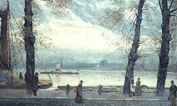 Riverside Scene Oil Painting by Cecil Gordon Lawson