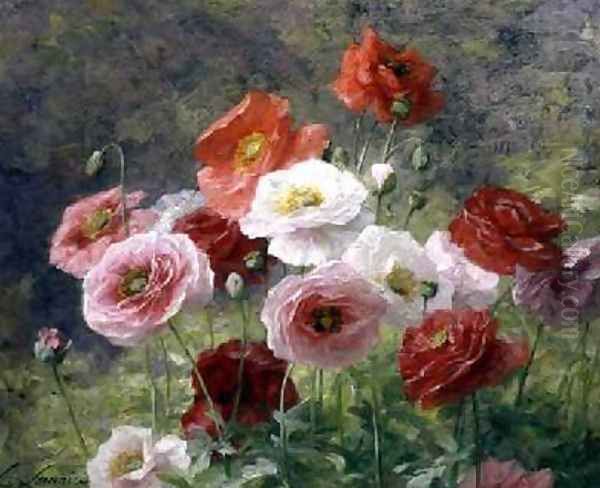 Cluster of Poppies Oil Painting by Louis Marie Lemaire