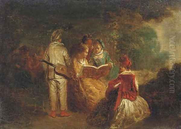 The story teller Oil Painting by Nicolas Lancret