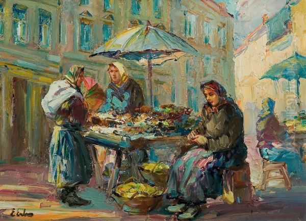 Lviv Pedlars Oil Painting by Erno Erb