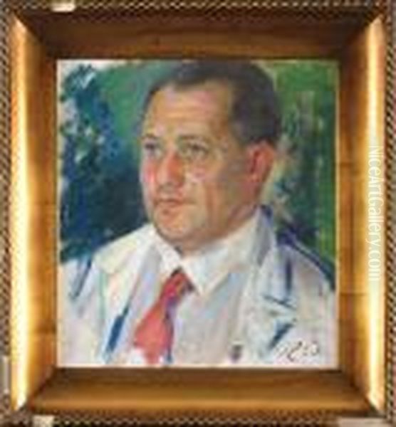 Portret Doktora Flaszena Z Truskawca Oil Painting by Erno Erb