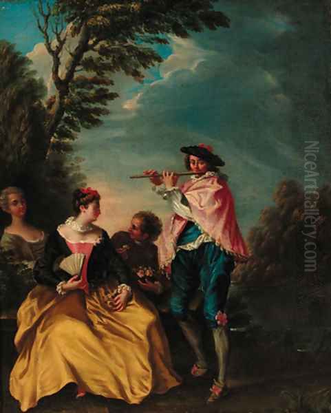 Scene Galante Oil Painting by Nicolas Lancret