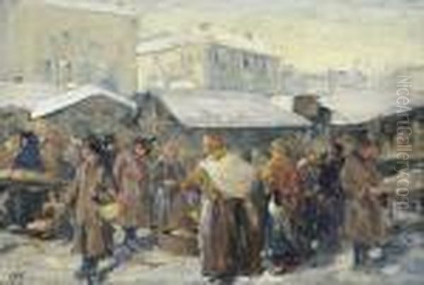 Na Targowisku Oil Painting by Erno Erb