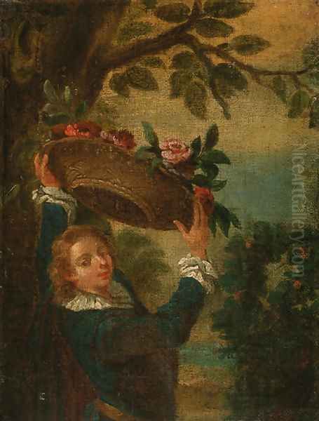 The garland bearer Oil Painting by Nicolas Lancret