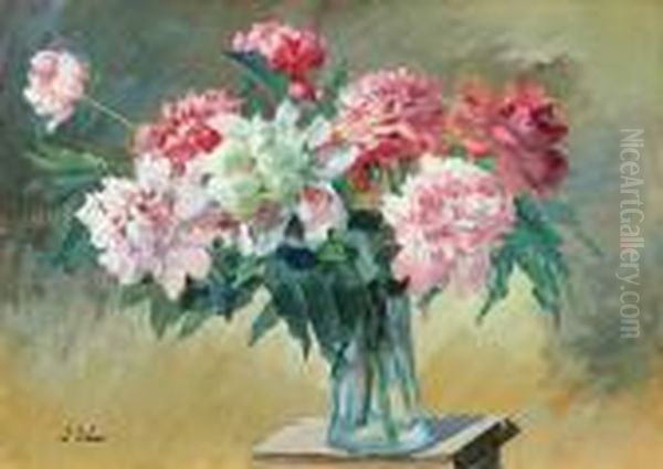 Peonie Oil Painting by Erno Erb