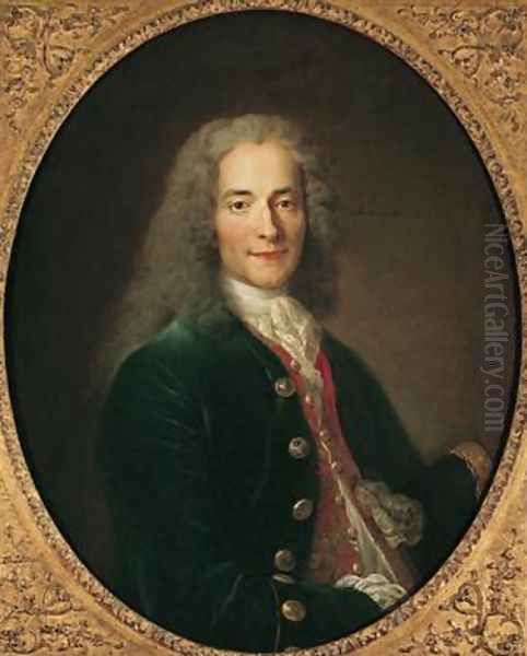 Portrait of Voltaire 1694-1778 Oil Painting by Largilliere, Nicholas de